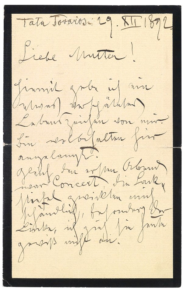Gustav Klimt Brief 1892-12-29 p1