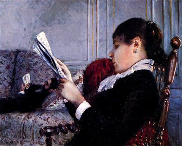 Gustave Caillebotte - Intérieur, femme lisant. Free illustration for personal and commercial use.