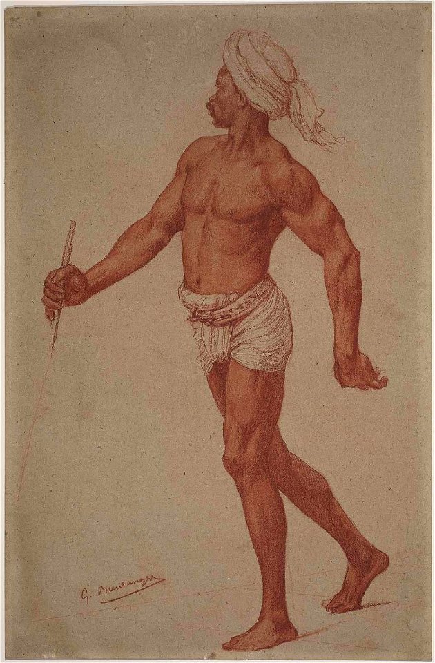 Gustave Boulanger, Study of Man in Turban and Loincloth, Boston MFA