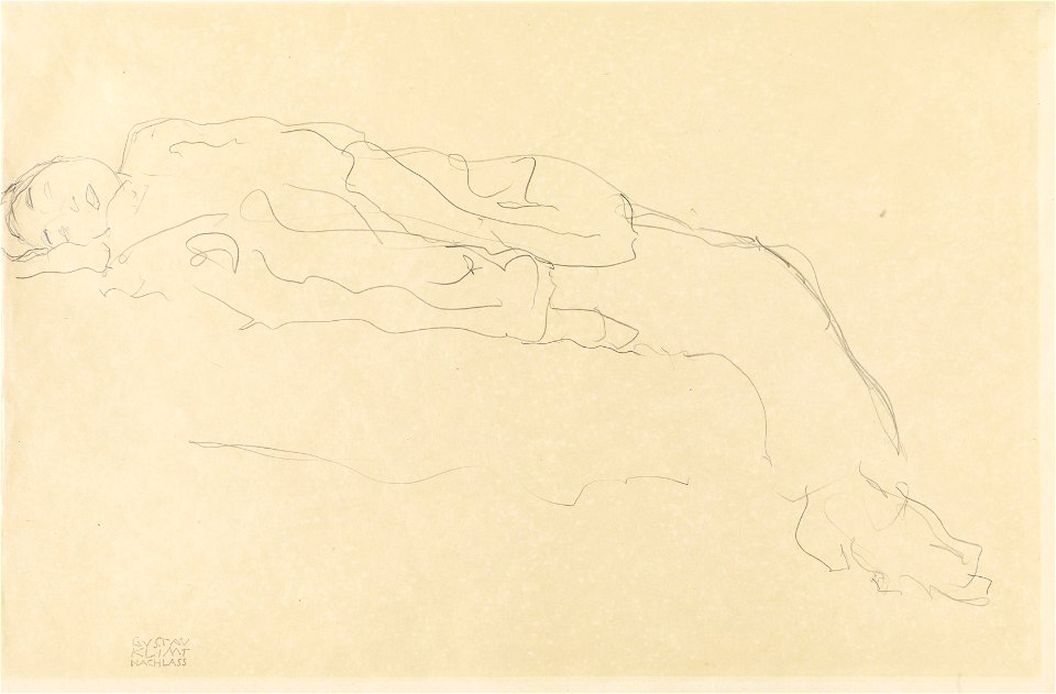 Gustav Klimt Auf einem Sofa liegende Frau
