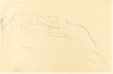 Gustav Klimt Auf einem Sofa liegende Frau