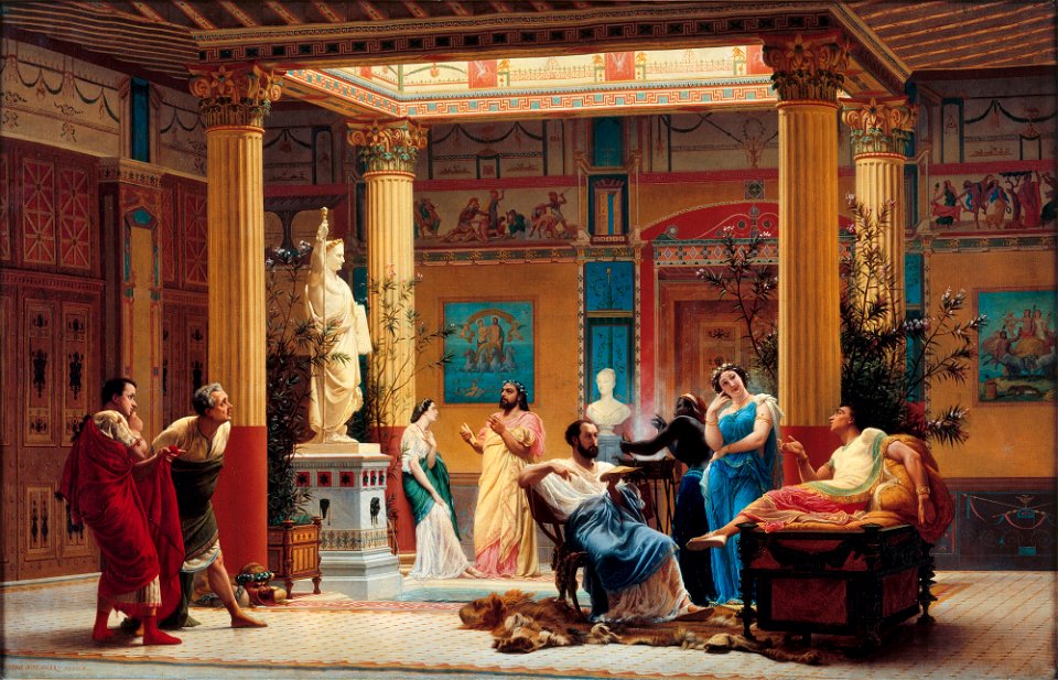 Gustave Boulanger - Répétition du Joueur de flûte et de la Femme de Diomède chez le prince Napoléon - Orsay RF 1550