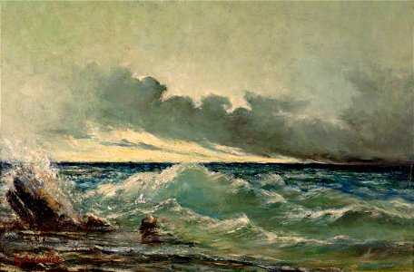 Gustave Courbet (1819-1877) - La vague - 4-2004 - Southampton City Art Gallery. Free illustration for personal and commercial use.