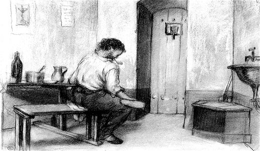 Gustave Courbet - Courbet in his Cell at Sainte-Pélagie - WGA05526