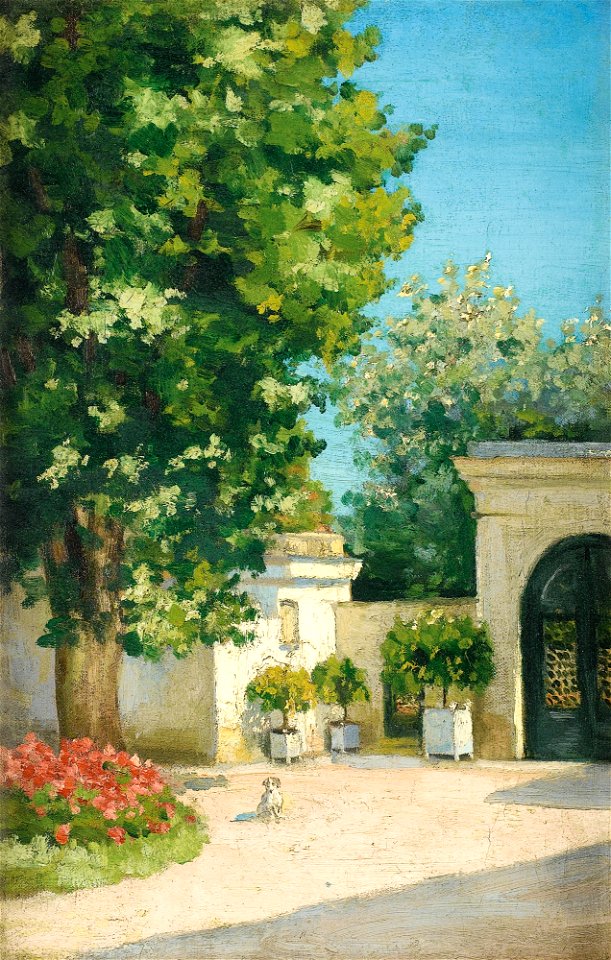 Gustave Caillebotte - Yerres. De l’exèdre, le porche de la demeure familiale