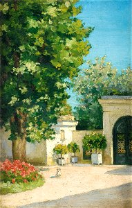 Gustave Caillebotte - Yerres. De l’exèdre, le porche de la demeure familiale