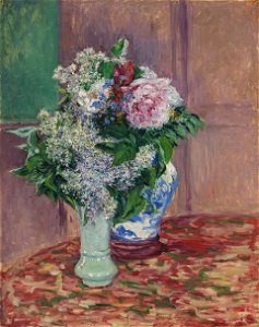 Gustave Caillebotte Lilacs and Peonies in Two Vases 1883