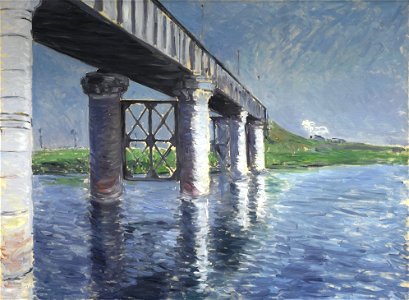 Gustave Caillebotte - The Seine and the Railroad Bridge at Argenteuil (La Seine et le pont du chemin de fer dArgenteuil) - Google Art Project