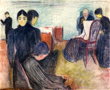 Edvard Munch - Death in the Sickroom. Free illustration for personal and commercial use.