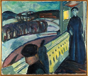 Edvard Munch - On the Veranda Stairs - MM.M.00522 - Munch Museum. Free illustration for personal and commercial use.