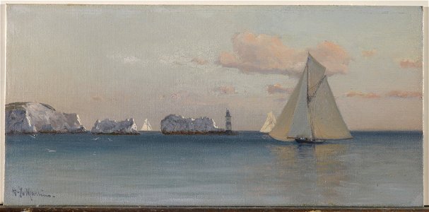 Eduardo De Martino (1838-1912) - Britannia running before the wind off the Needles - RCIN 402087 - Royal Collection