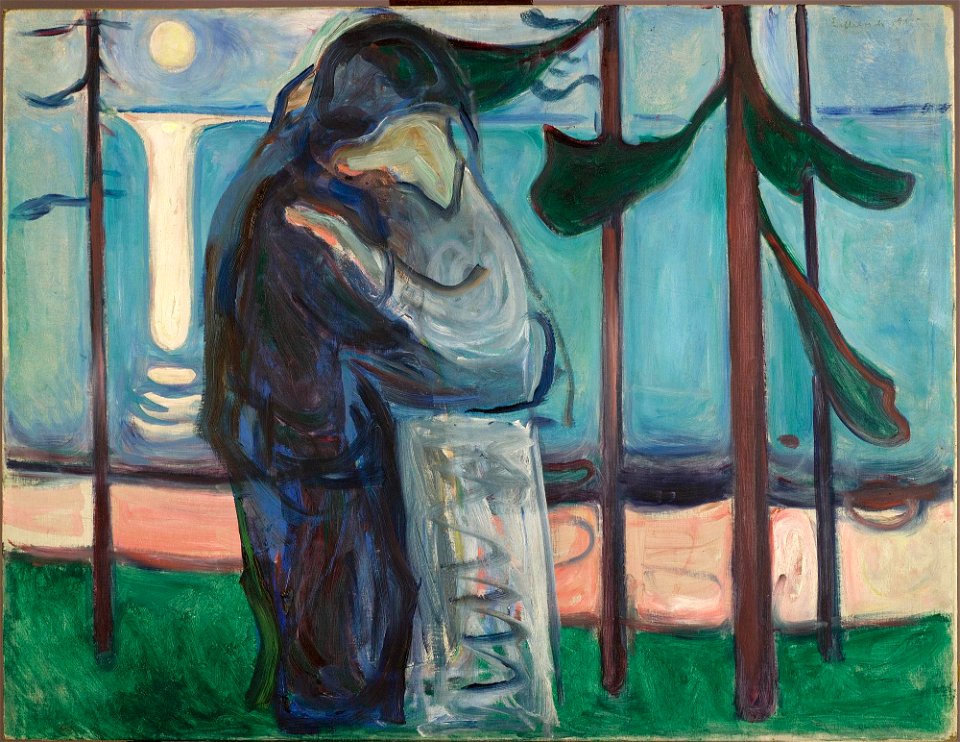 Edvard Munch - Kiss on the Shore by Moonlight - MM.M.00041 - Munch Museum