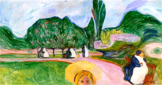Edvard Munch - Kissing Couples in the Park (The LInde Frieze)