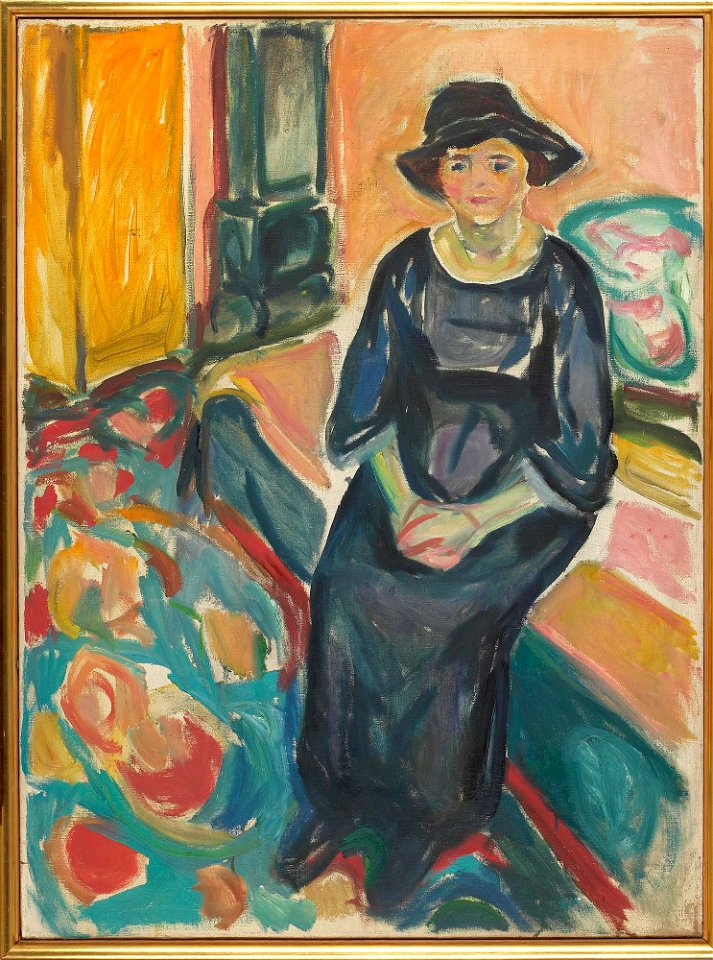 Edvard Munch - Model with Hat, Seated on the Couch - MM.M.00841 - Munch ...