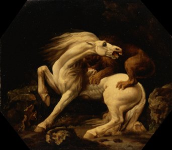 George Stubbs - Horse Attacked by a Lion (Episode C) - Google Art Project. Free illustration for personal and commercial use.