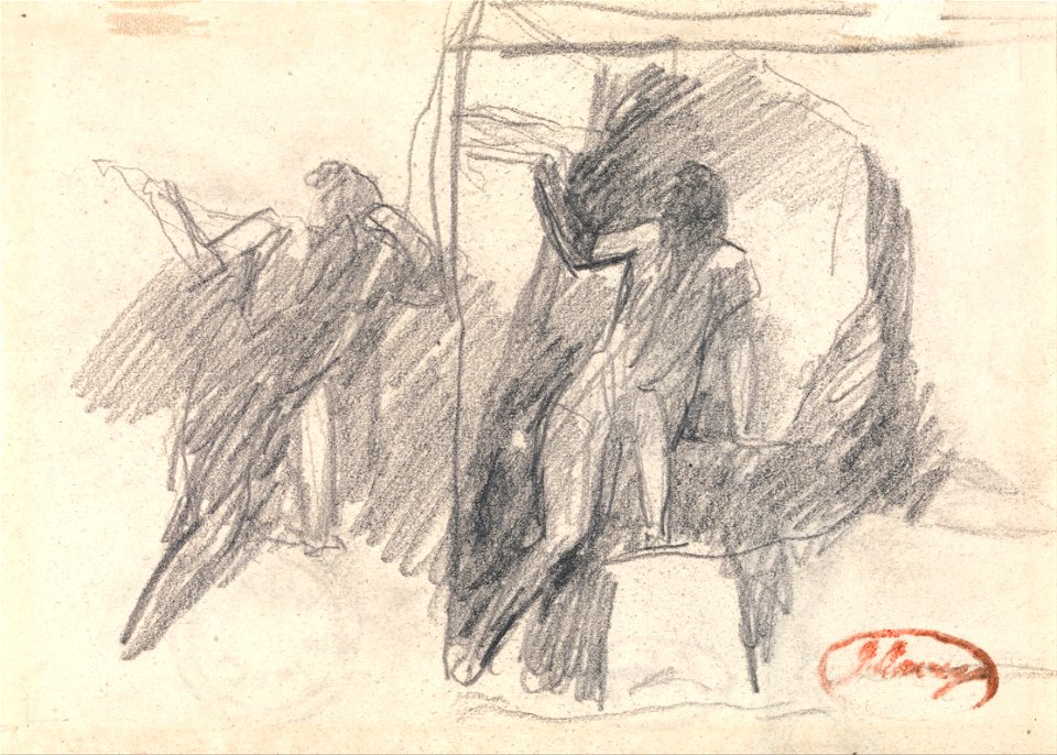 George Romney - Two Sketches of a Half-Kneeling Figure - Google Art Project