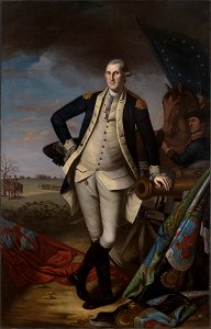 George Washington at the Battle of Princeton by Charles Willson Peale. Free illustration for personal and commercial use.