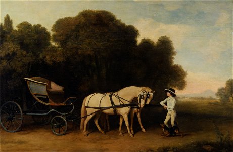 George Stubbs - Phaeton with a Pair of Cream Ponies and a Stable-Lad - Google Art Project