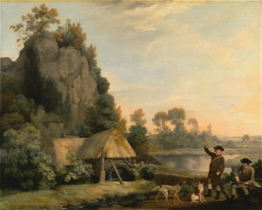 George Stubbs - Two Gentlemen Going a Shooting, with a View of Creswell Crags, Taken on the Spot - Google Art Project. Free illustration for personal and commercial use.