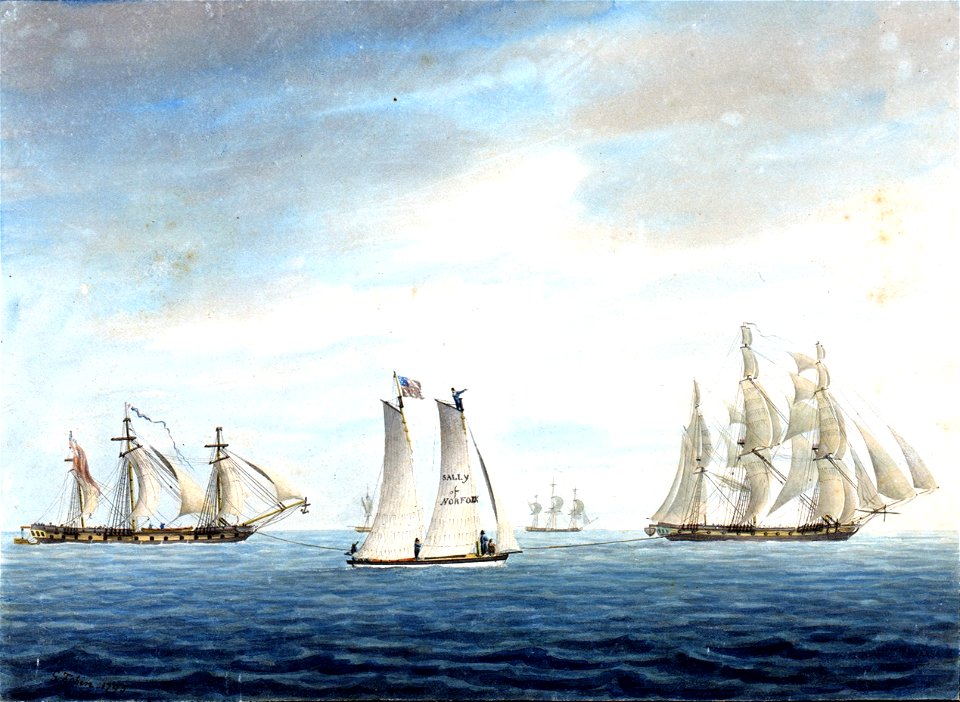 George Tobin - The Cleopatra towing the Thetis towards the Chesapeake