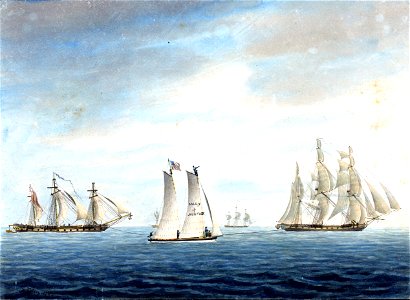 George Tobin - The Cleopatra towing the Thetis towards the Chesapeake