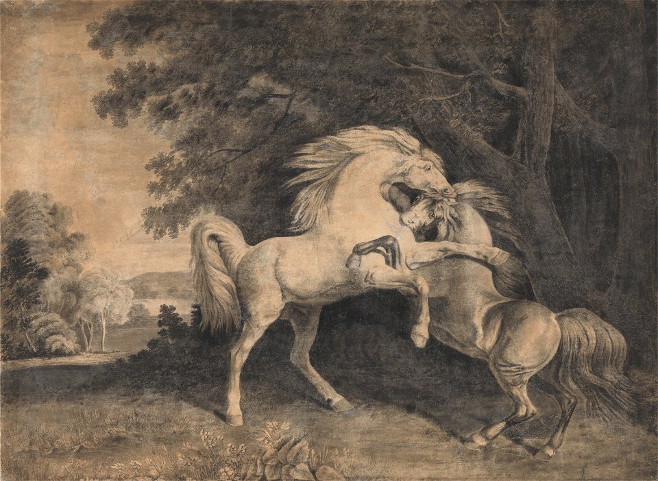 George Stubbs - Horses Fighting - Google Art Project