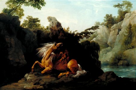 George Stubbs - Horse Devoured by a Lion - Google Art Project. Free illustration for personal and commercial use.