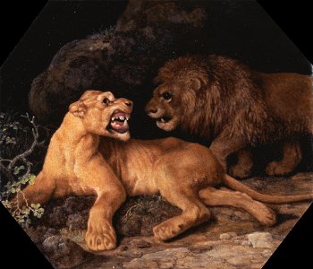 George Stubbs - Lion and Lioness - Google Art Project
