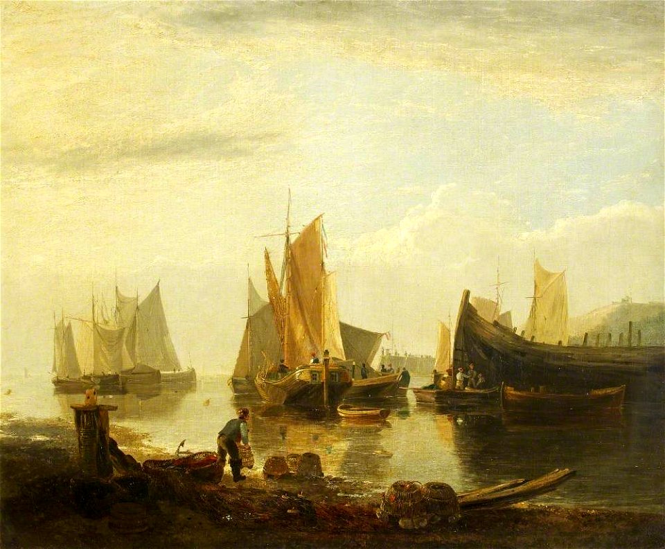 George Vincent (1796-1831) - Fishing Boats in a Harbour - 21146 - National Trust
