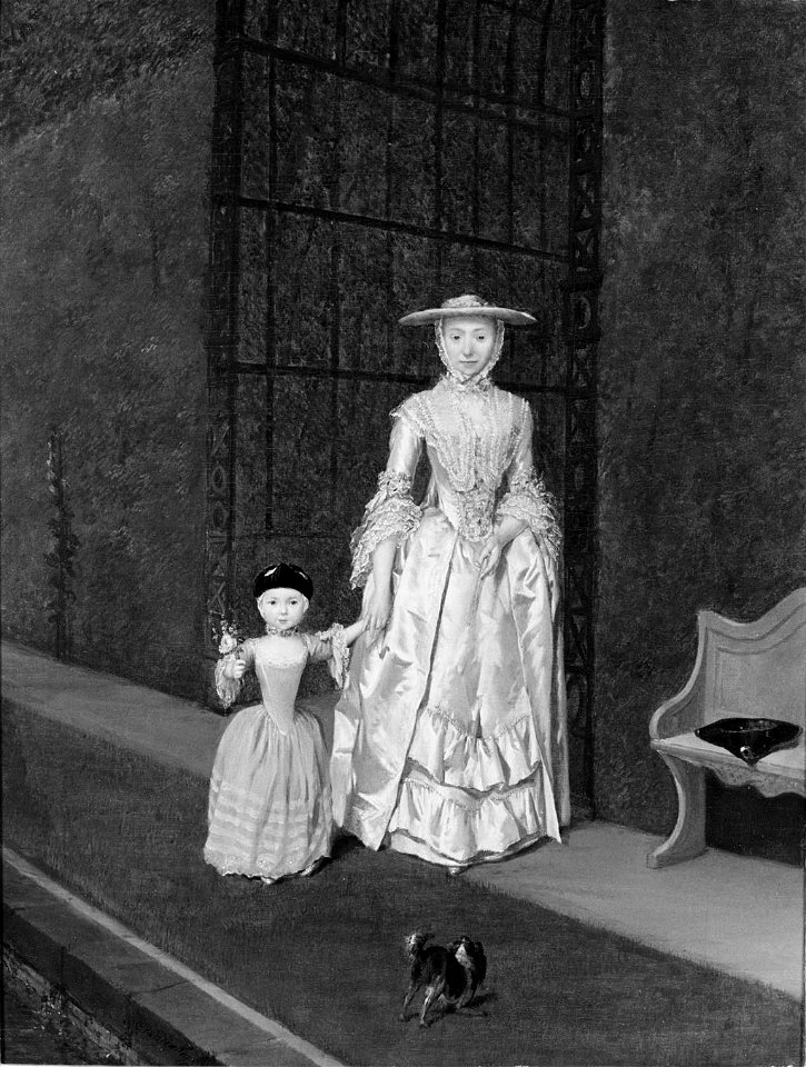 George van der Mijn - Vrouw en kind in tuin - SA 39534 - Amsterdam Museum