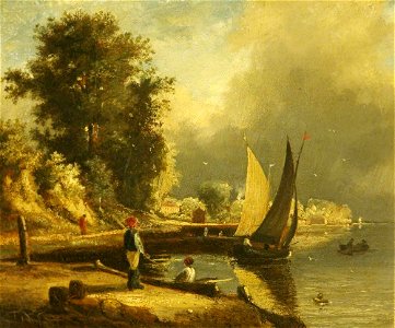 George Vincent (1796-1831) (style of) - Figures by a River - 22535 - National Trust