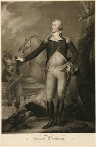 George Washington, engraving by Cheesman, after Trumbull. Free illustration for personal and commercial use.