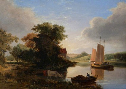 George Vincent (1796-1831) - River Scene with Boats - 1401302 - National Trust