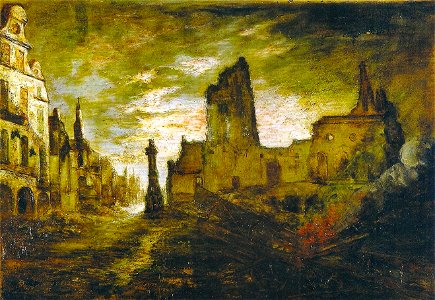 George Washington Lambert - Destruição de Arrás 1916