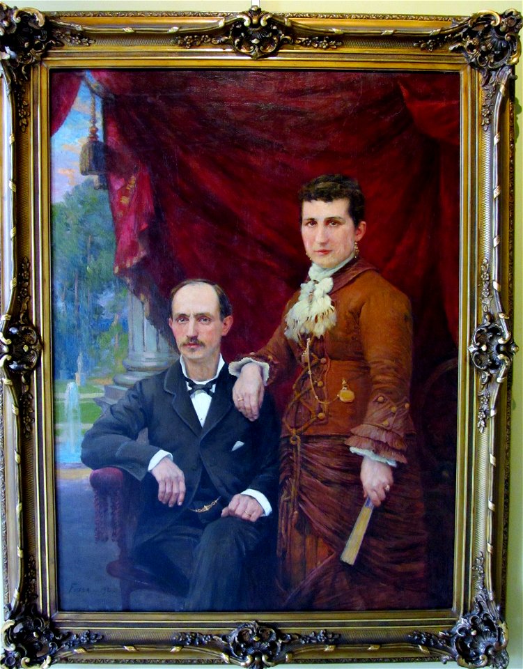 Fossa, Julio - Retrato senores Calamaro-Natero -1920 ost MMBAV fRF 01 framed