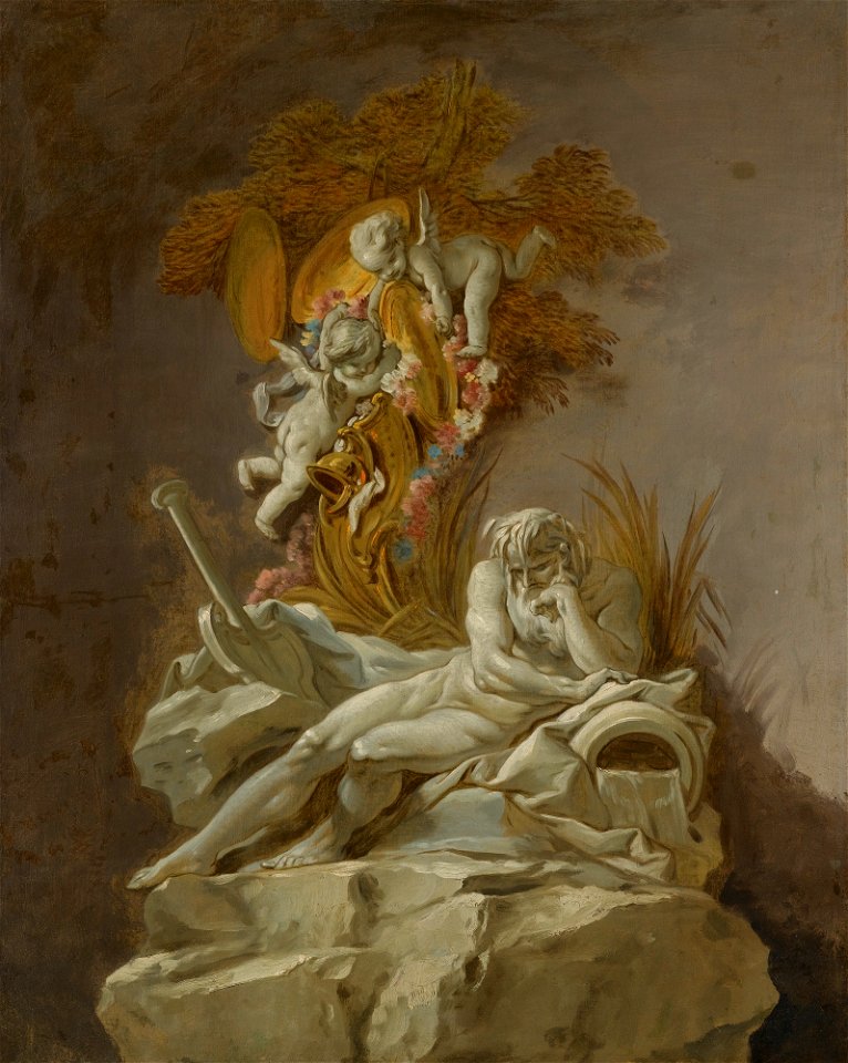 Fountain Study I, oil on canvas painting by François Boucher
