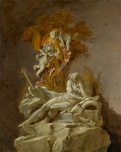 Fountain Study I, oil on canvas painting by François Boucher