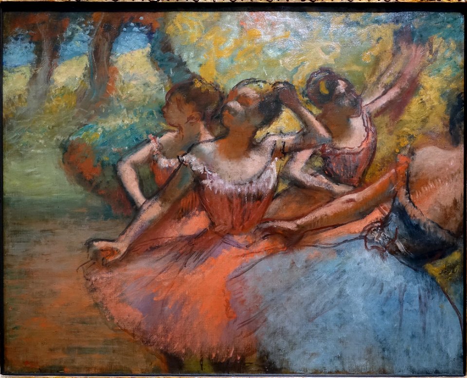 Four Ballet Dancers on Stage, by Edgar Degas, c. 1885-1890, oil on canvas - Museu de Arte de São Paulo - DSC07163