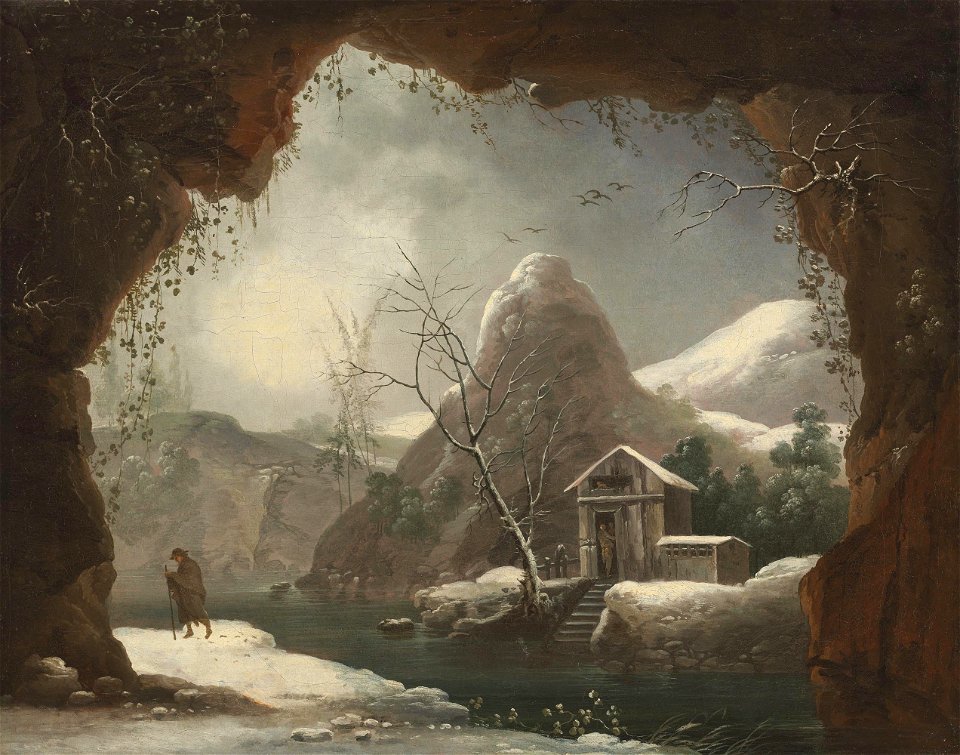 Winter Landscape from a Cave by Francesco Foschi
