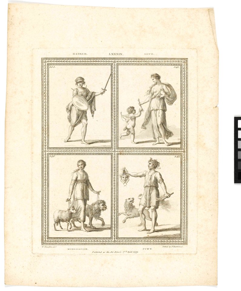 Four classical poses- 'Hatred, Love, Moderation, Fury.' RMG PY6211