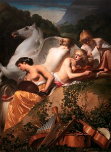 Four Muses and Pegasus, by Caesar van Everdingen