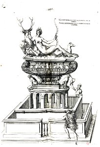 Fountain of Diana of Anet, from the second volume of 'Les plus excellents bastiments de France' by Jacques Androuet du Cerceau (adjusted)