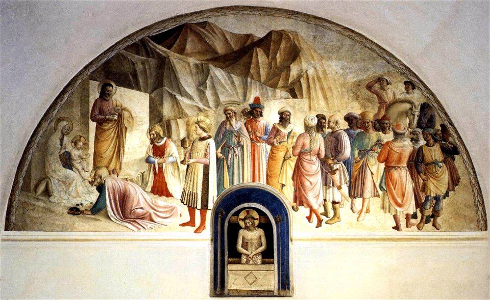 Fra Angelico - Adoration of the Magi and Man of Sorrows (Cell 39) - WGA00553