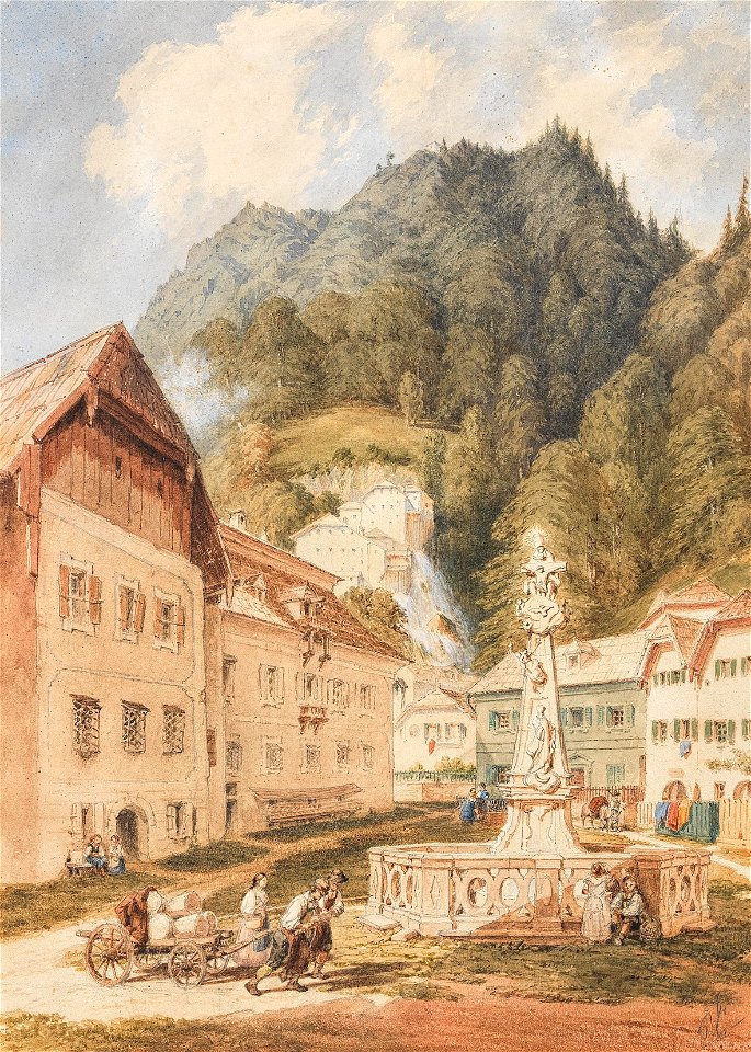 Fr 1842 Marktplatz in Hallstatt
