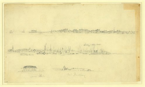 Four sketches of towns, forts, and ships LCCN2004660598