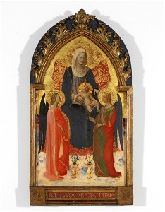 Fra Angelico - Madonna and Child with Two Angels - Google Art Project. Free illustration for personal and commercial use.