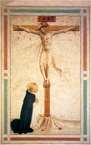 Fra Angelico - Crucifixion with St Dominic (Cell 17) - WGA00545. Free illustration for personal and commercial use.