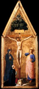 Fra Angelico - Crucified Christ with the Virgin, St John the Evangelist and Cardinal Juan de Torquemada - WGA00665