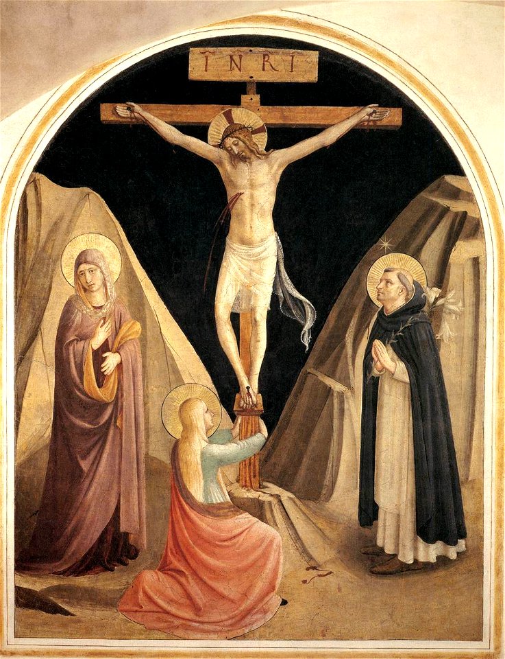 Fra Angelico - Crucifixion with the Virgin, Mary Magdalene and St Dominic (Cell 25) - WGA00547