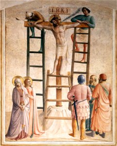 Fra Angelico - Nailing of Christ to the Cross (Cell 36) - WGA00550. Free illustration for personal and commercial use.
